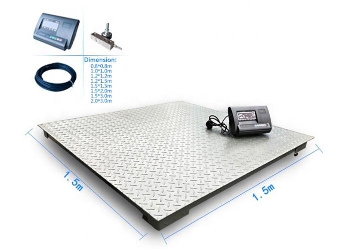 Industrial Heavy Duty Floor Pallet Scale 1x1M 3000Kg With RS232