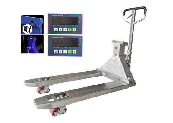 Stainless Steel Manual Forklift Pallet Truck 1150*690*85Mm 3T With Weight Scale