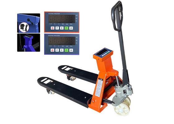 Hydraulic Pump Manual Forklift Pallet Jack With Weight Scale 2 Ton Capacity